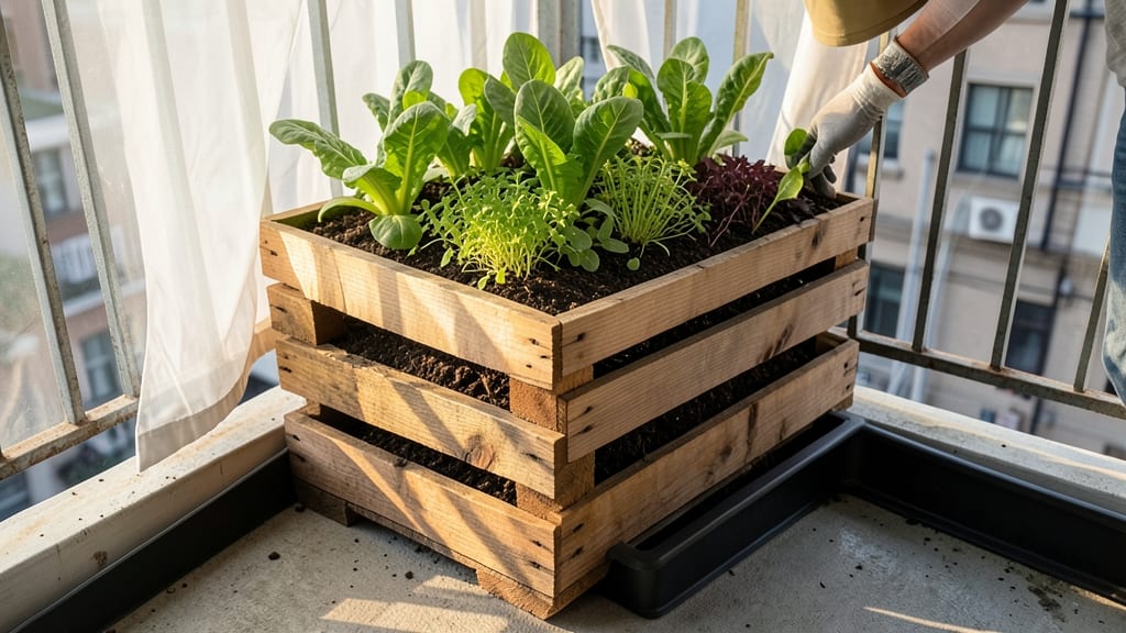 Corner Pallet Planter for Small Spaces