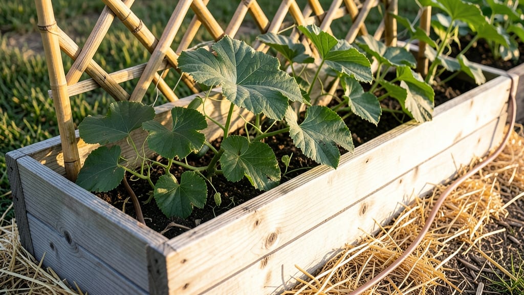Wood Raised Garden Bed With Trellis: Vertical Space Maximizer for Climbing Plants