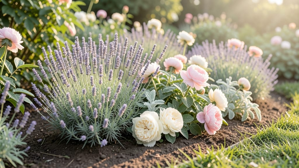 Classic Perennial Border in Soft Pastels