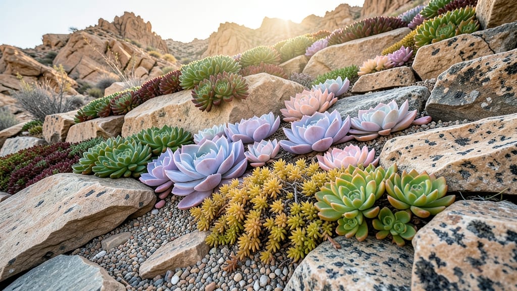 Succulent and Sedum Rock Garden