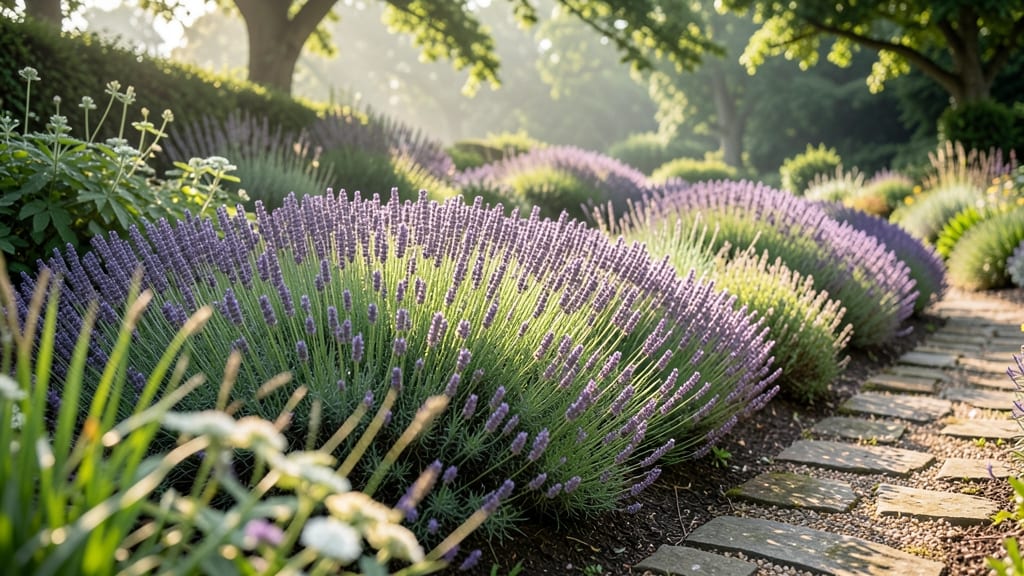 Classic English Cottage Lavender Border