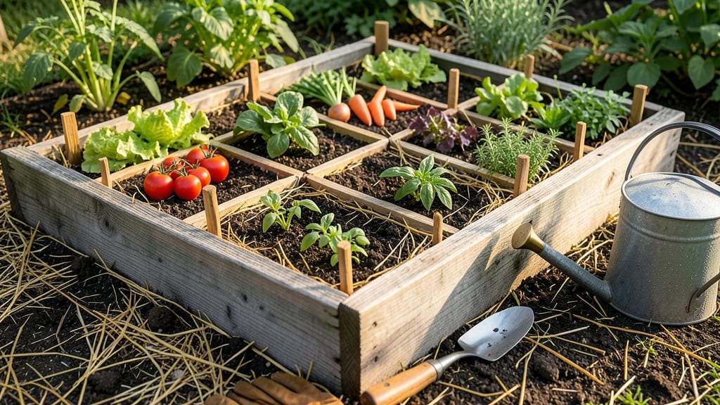 Square Foot Gardening Layout Raised Bed Vegetable Garden: Precision Planting for Maximum Harvests in Small Spaces