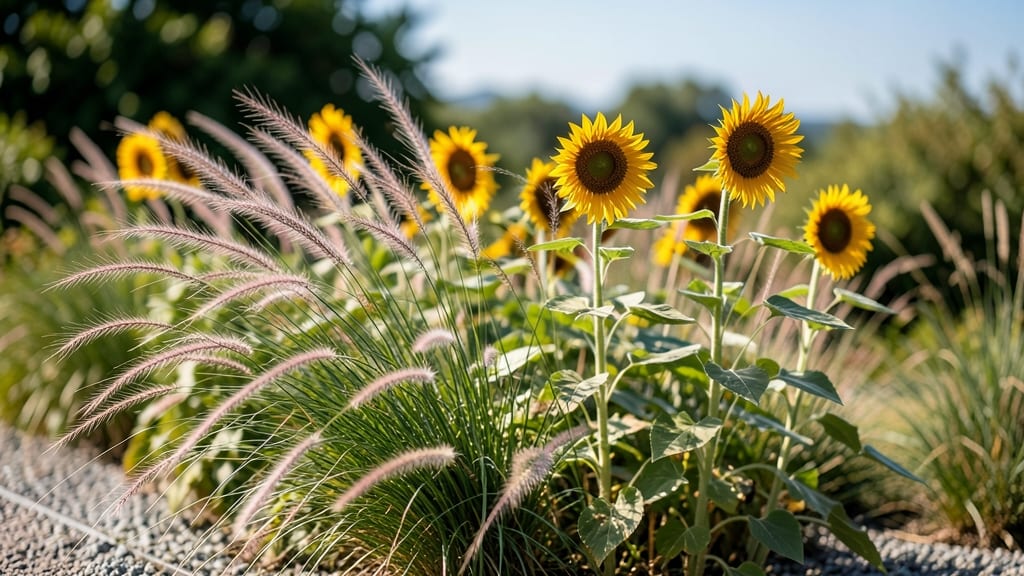 Sunflower And Ornamental Grass Pairings