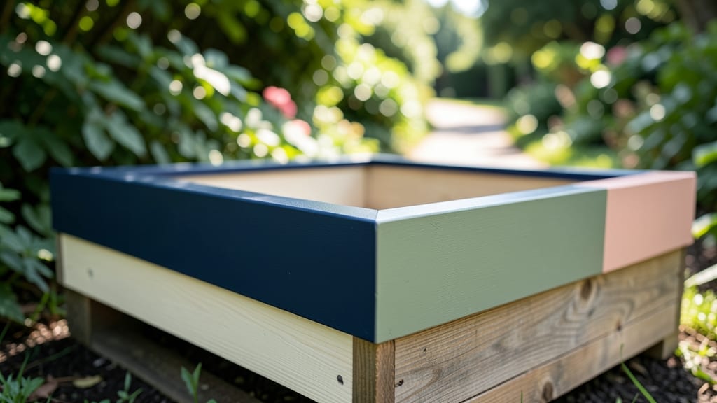 Two-Tone Painted Garden Bed Edges