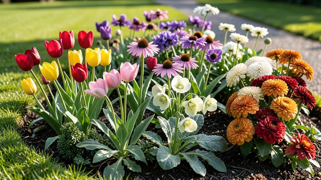 Seasonal Color Wheel Flower Bed