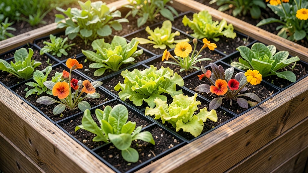 Square Foot Salad and Flower Mix