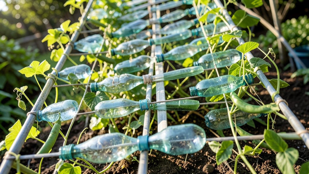 Plastic Bottle Trellis Garden