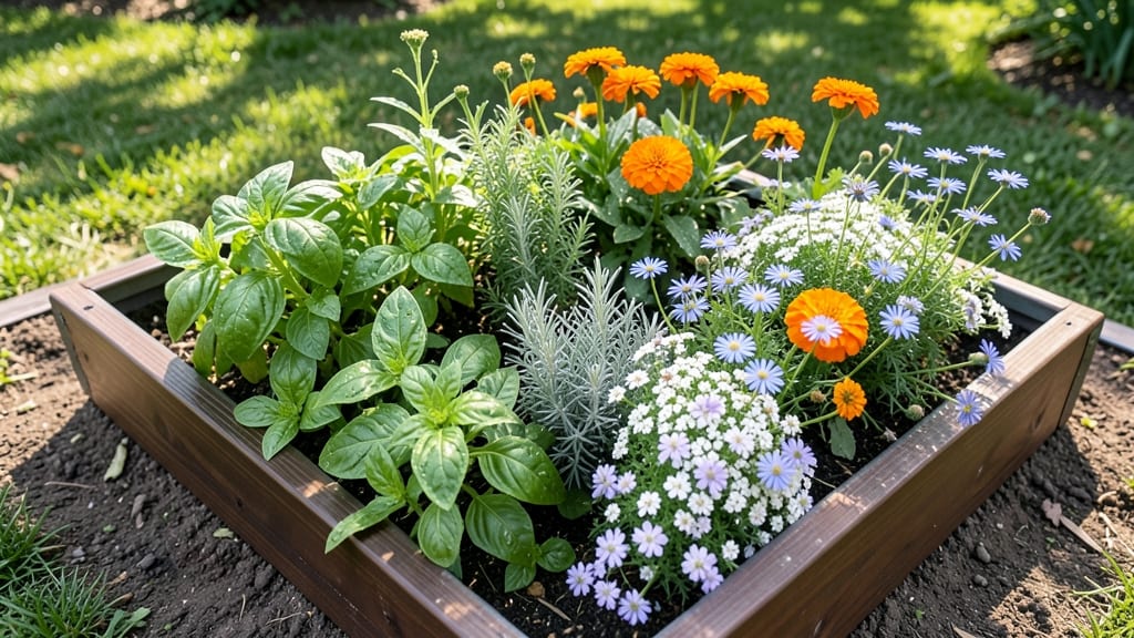 Square Herb and Flower Mixing Beds