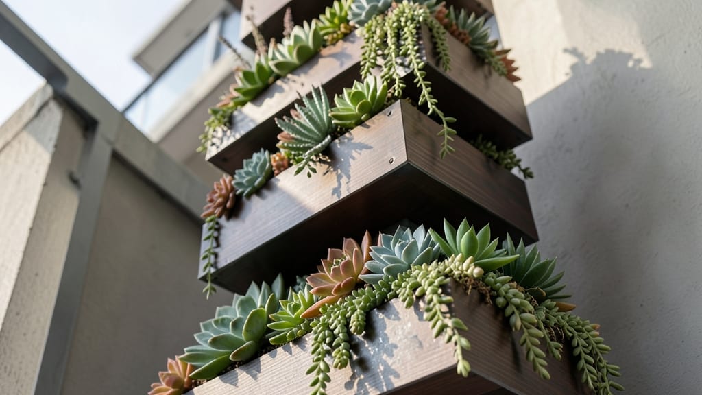 Tiered Raised Planters with Succulents