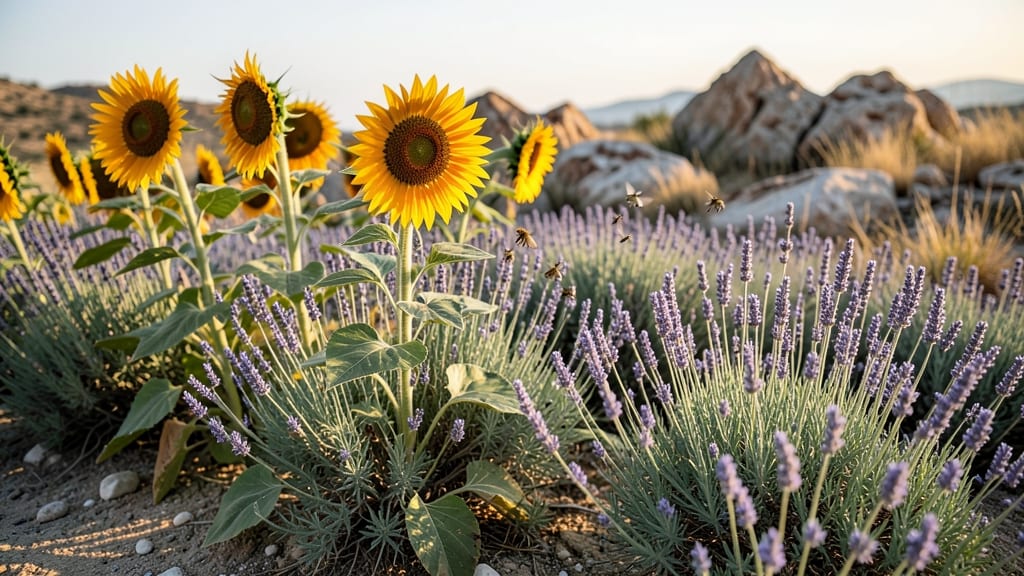 Sunflower And Lavender Pollinator Paradise