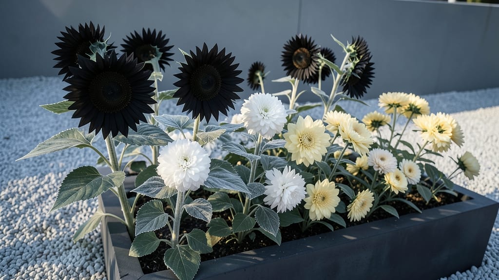 Black Sunflower Contrast Beds
