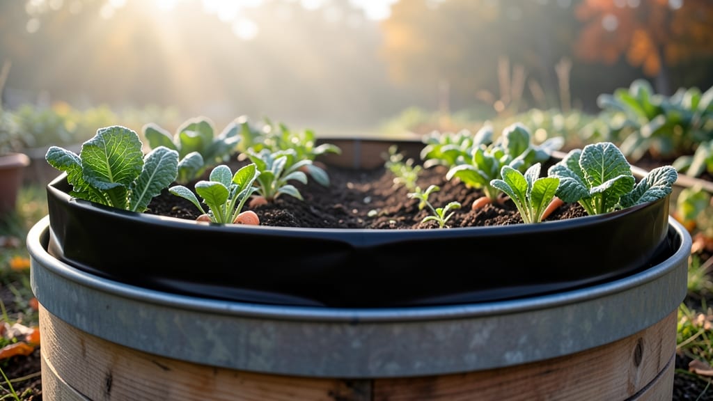 Vinyl Liner Round Raised Bed with Edging