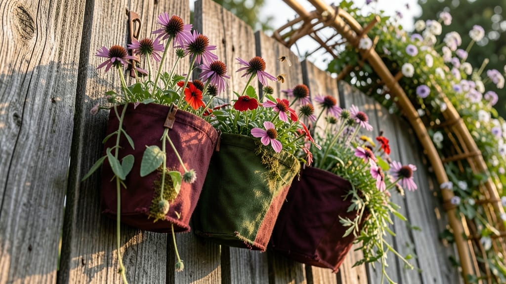 Wall-Mounted Pocket Planters for Pollinators