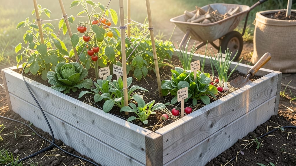 Raised Bed Vegetable Garden Layout: Square Foot Spacing for Bountiful Harvests