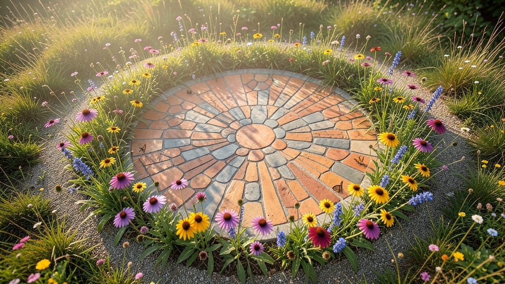 Mosaic Circle Flower Bed