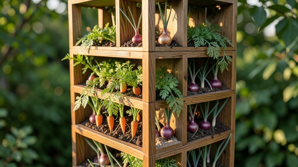 Pest-Repelling Carrot and Onion Tower