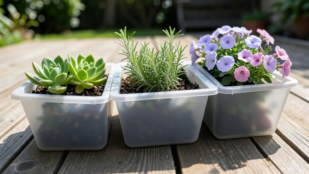 Modular Plastic Planter Troughs with Dividers