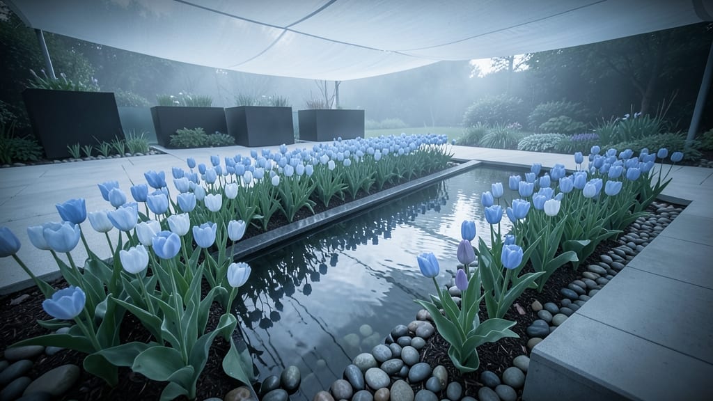 Icy Blue Monochromatic Tulip Display