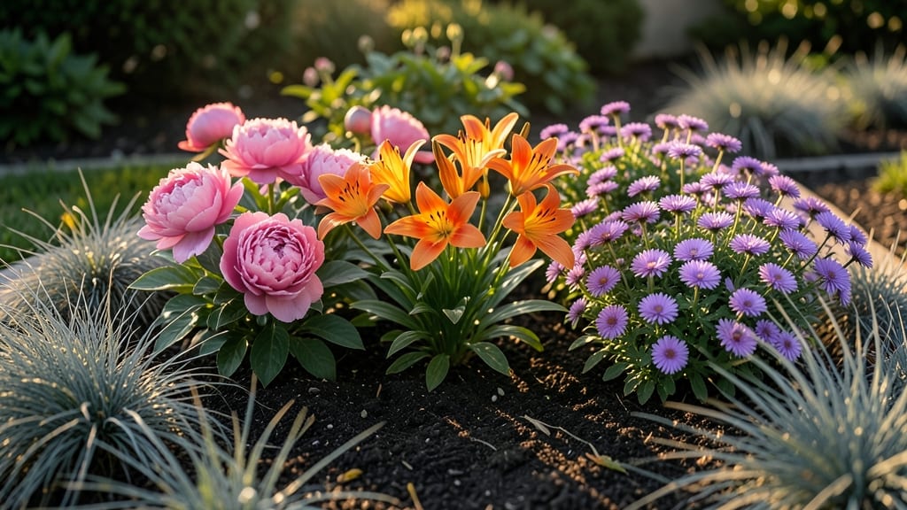 Seasonal Color Wheel With Perennial Blooms