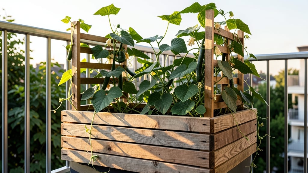 Wooden Crate Garden Beds with Trellis