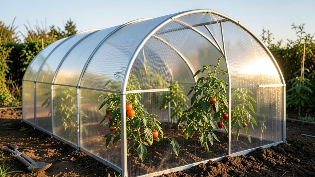 Hoop House with Clear Polycarbonate Panels