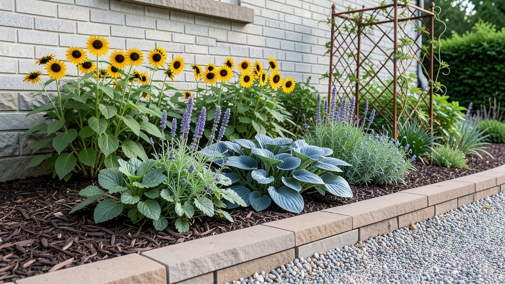 Flower Bed Against House Foundation: Foundation-Enhancing Privacy With Year-Round Greenery
