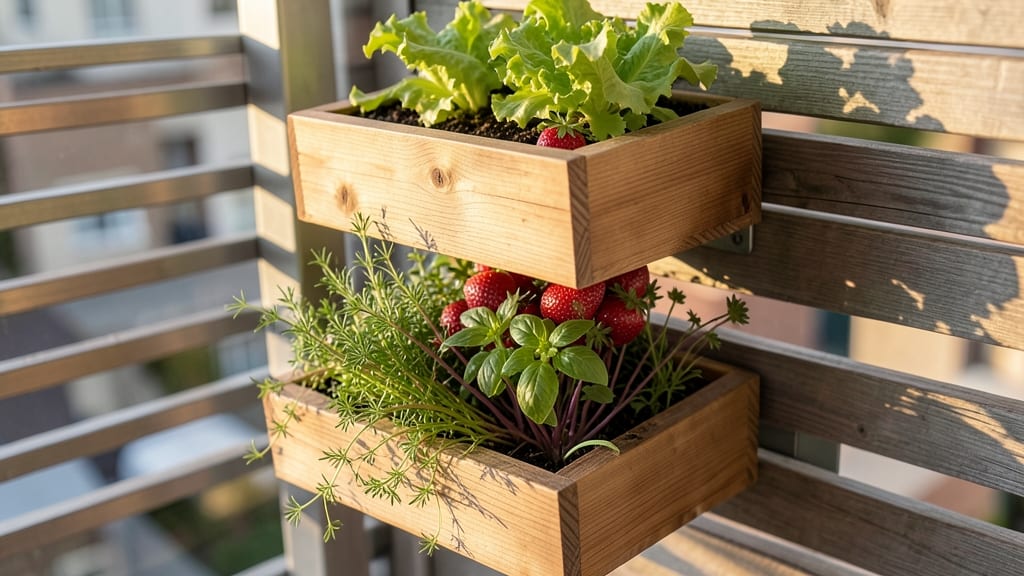 Vertical Stacked Planter Boxes for Urban Gardens