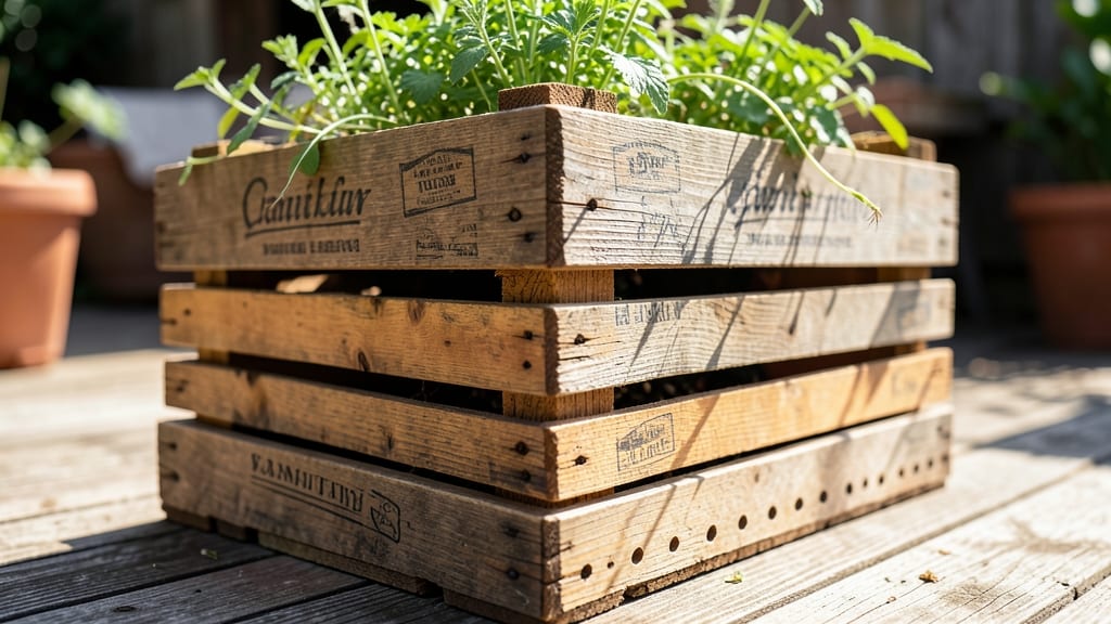 Wooden Wine Crate Garden