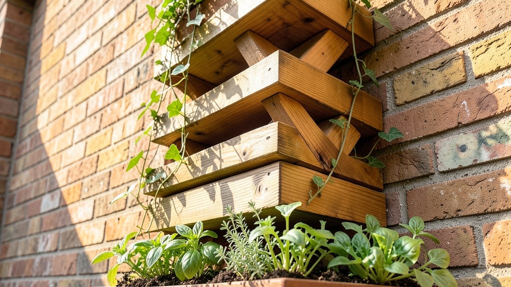 Cedar Wood Stacking Planters with Built-In Trellis