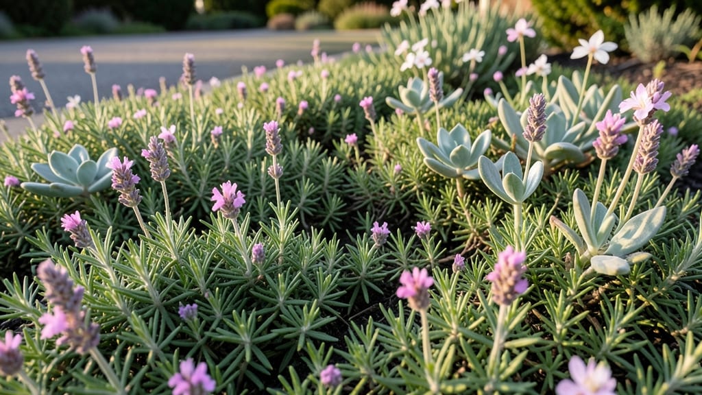Low-Growing Creeping Thyme And Sedum