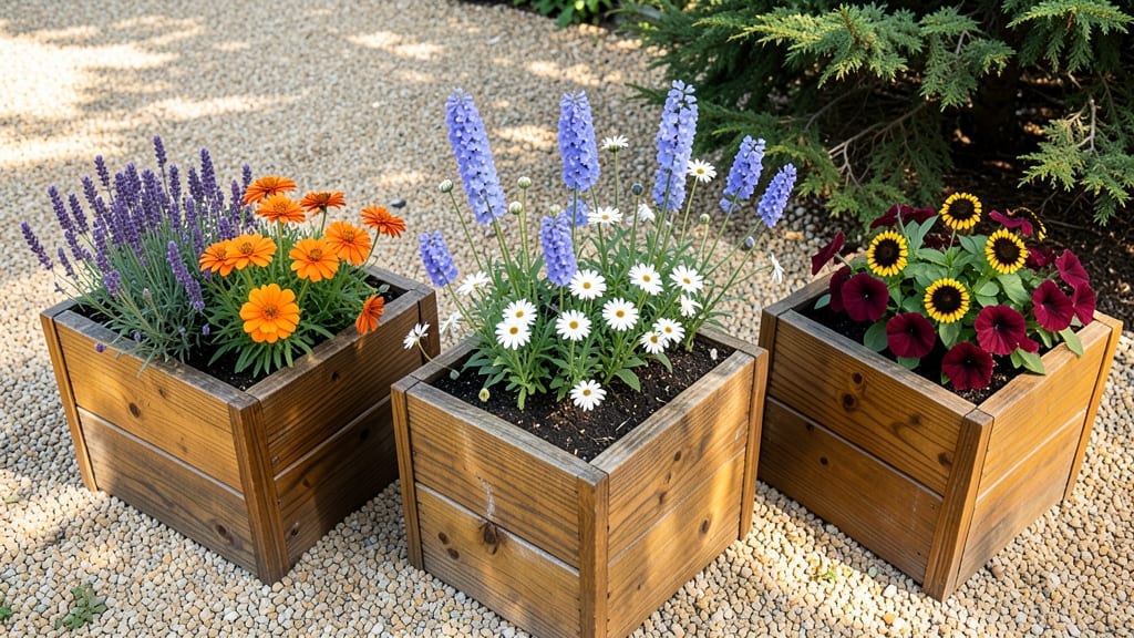 Seasonal Color Wheel Planter Boxes