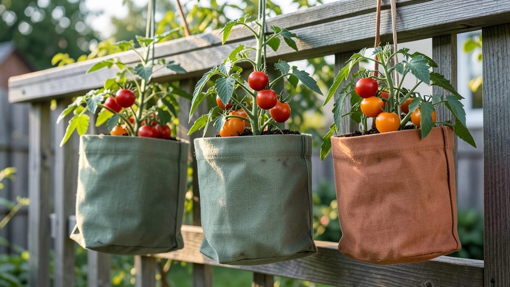 Hanging Fabric Grow Bags with Window Box Design
