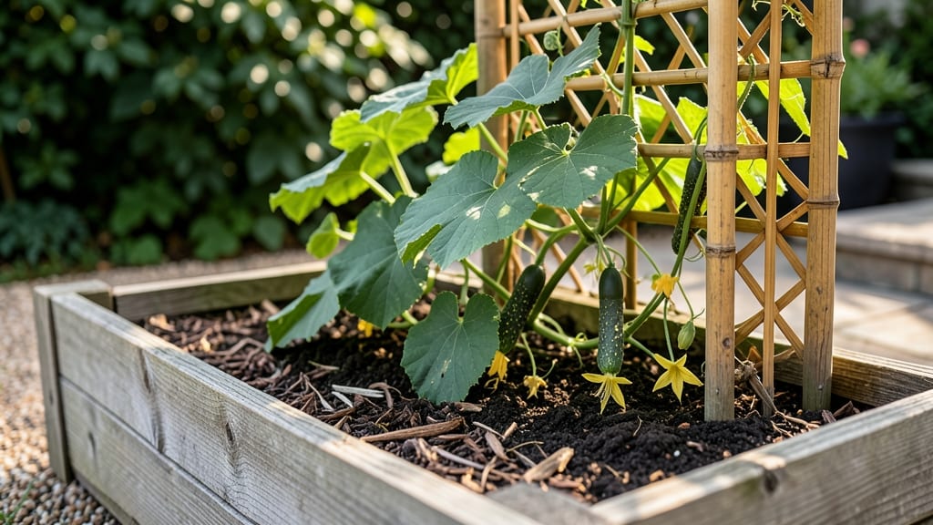 Raised Garden Bed With Trellis: Sun-Loving Vines Grow Twice the Harvest