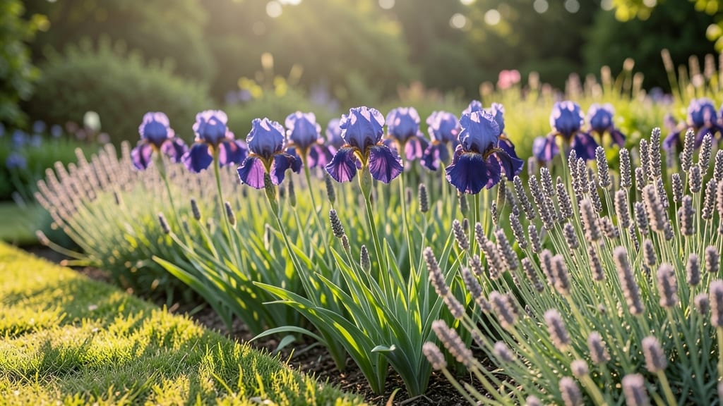 Classic Iris and Lavender Border