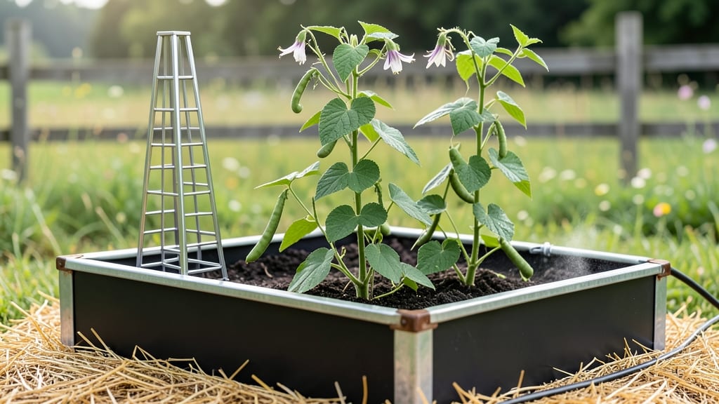 Metal Raised Garden Bed With Trellis: Climbing Vine Haven for Tomatoes and Peas