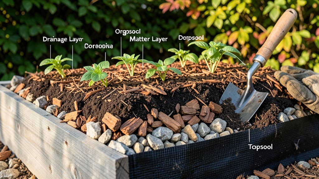 Raised Garden Bed Soil Layers: Stratified Loam for Root Growth and Drainage