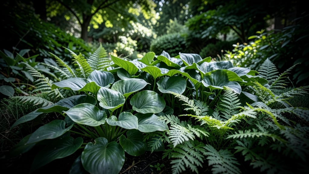 Hostas with Fern Fringe for Textured Elegance