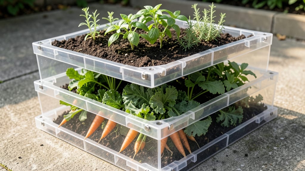 Modular Plastic Grid System with Adjustable Height