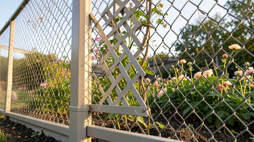 Vinyl-Coated Chain Link with Floral Accents