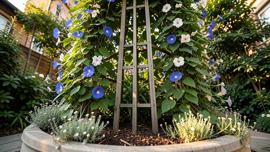 Vertical Round Garden with Trellis Centerpiece