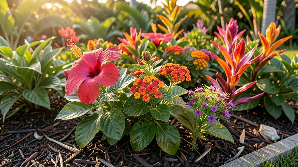 Tropical-Inspired Hibiscus And Lantana Mix