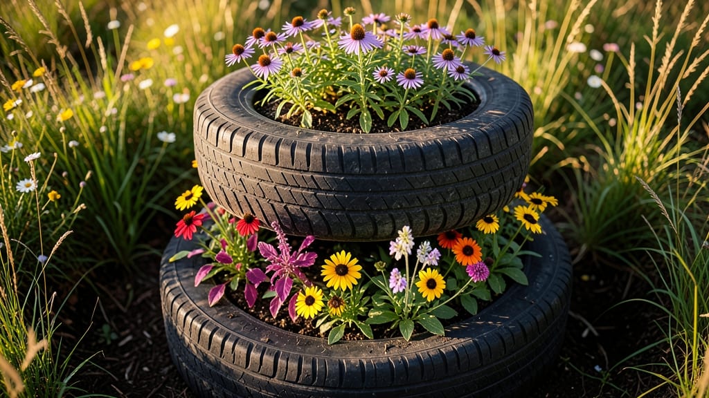 Tire Planter Pollinator Haven