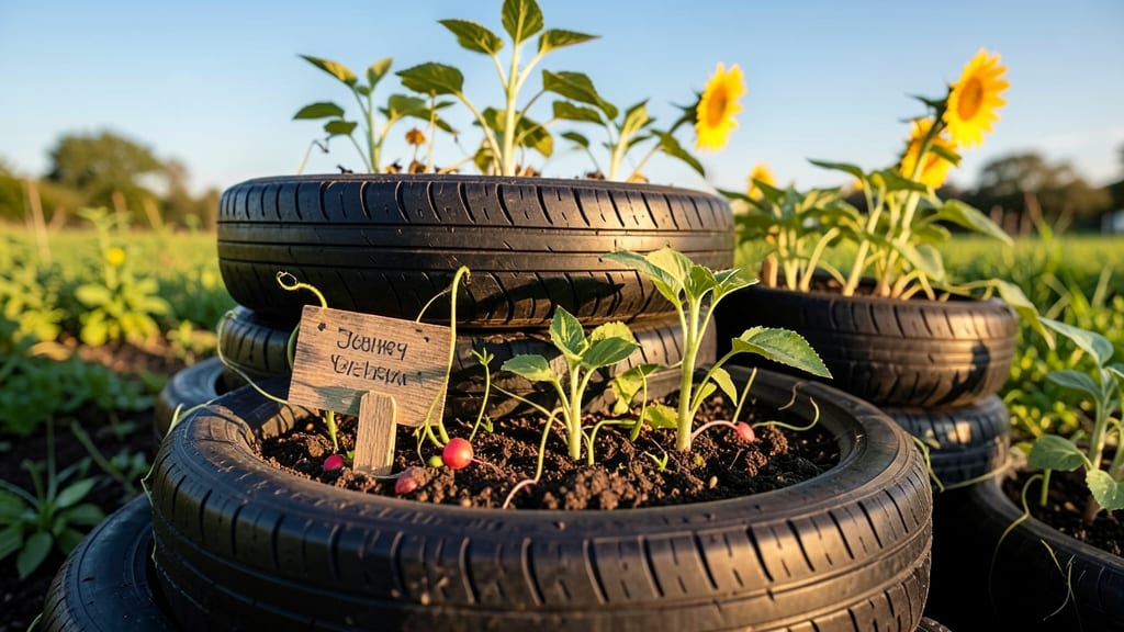 Tire Planters for Children's Gardens
