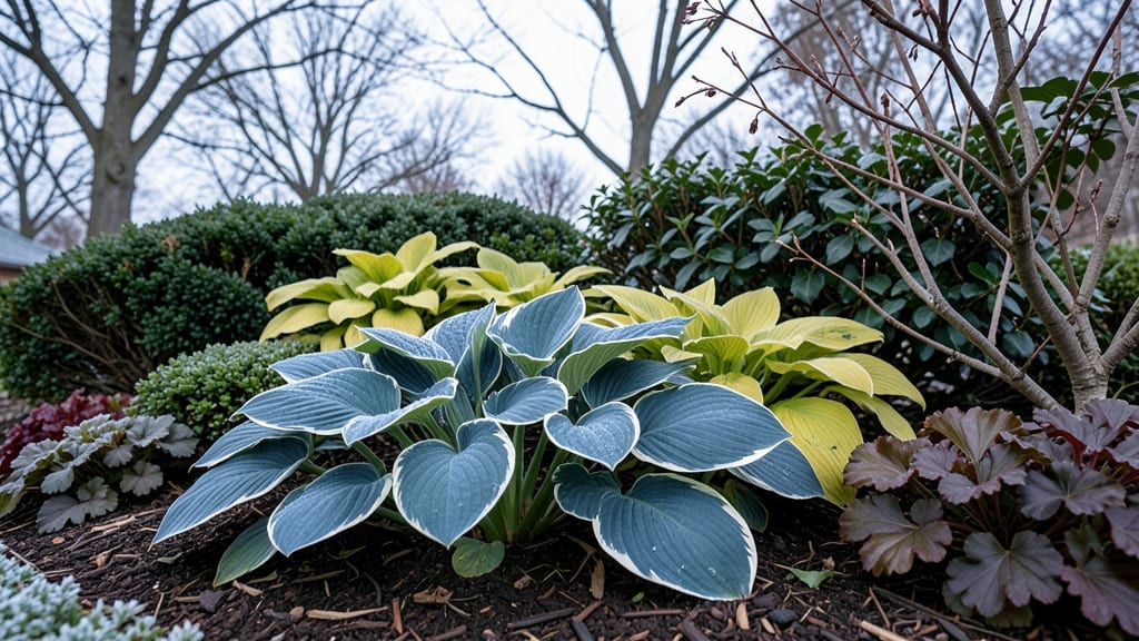 Winter Interest Hosta Bed