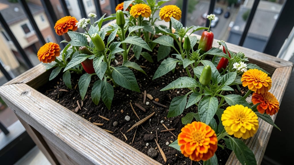 Peppers and Marigolds Pest-Free Layout