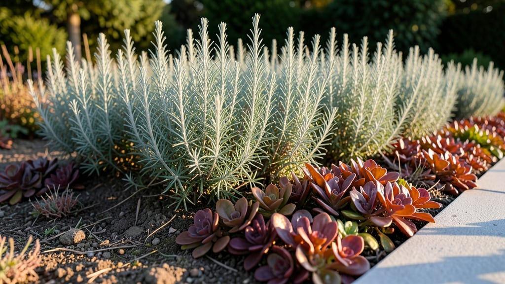 Russian Sage and Sedum Border