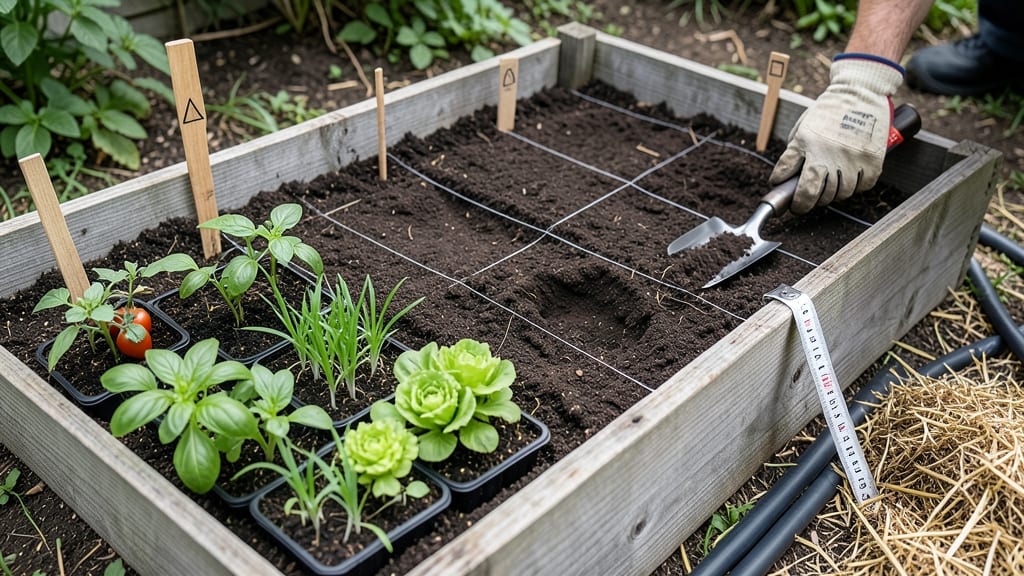 6x3 Raised Garden Bed Layout: Modular Grid for Year-Round Plant Rotation