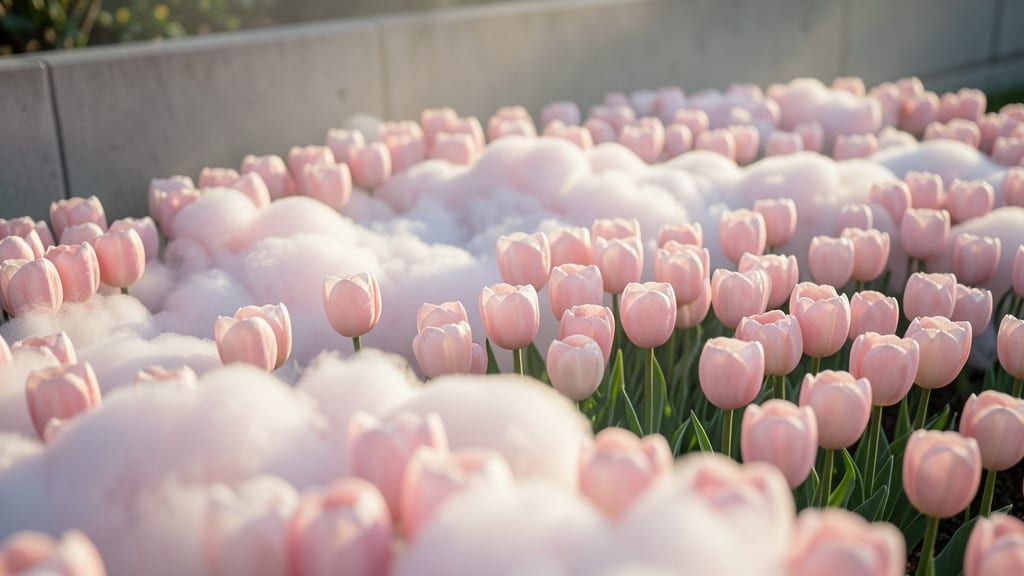 Soft Pink Tulip Cloud Beds