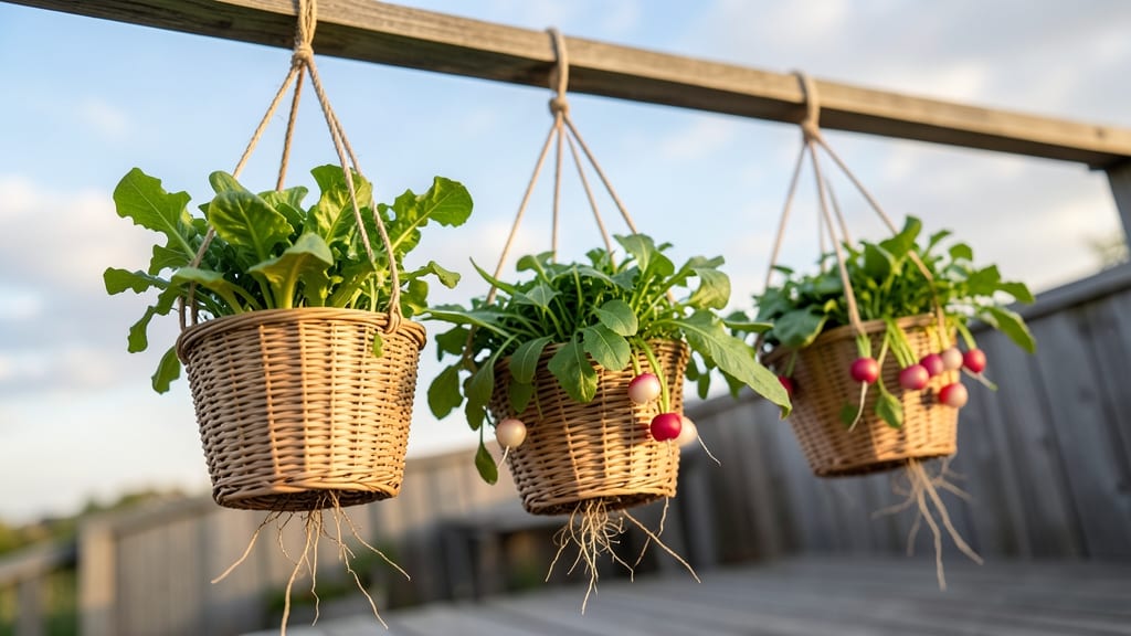 Hanging Basket Salad Garden