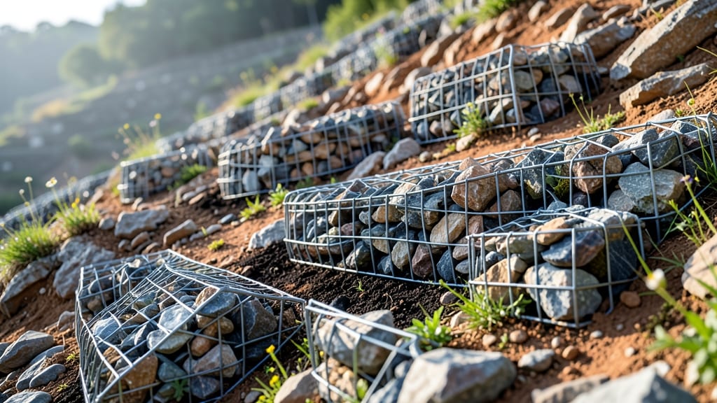 Gabion Wire Baskets with Plants